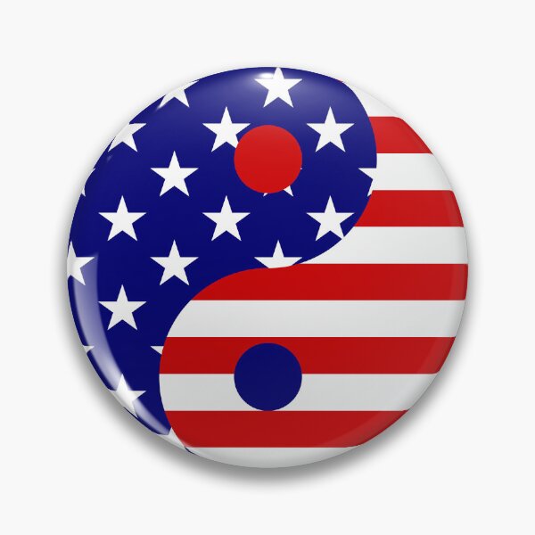 Item preview, american flag yin yang usa red white blue designed and sold by Gossip Rag.