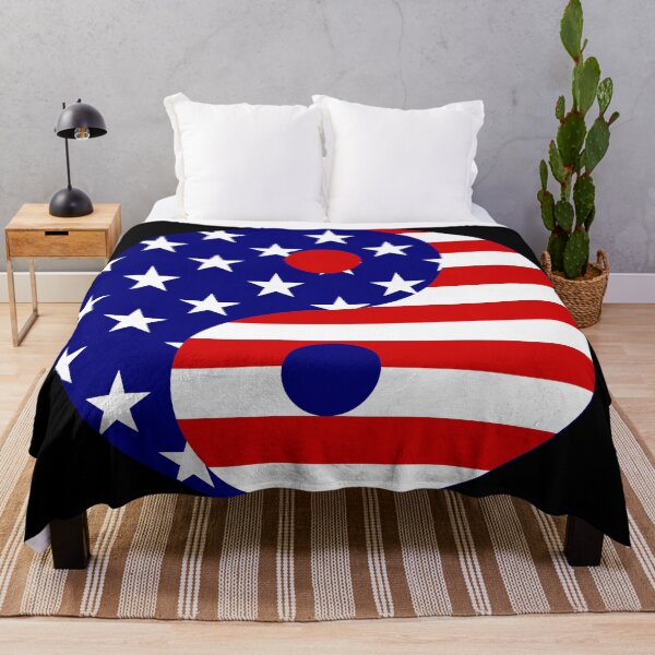 Item preview, american flag yin yang usa red white blue designed and sold by Gossip Rag.