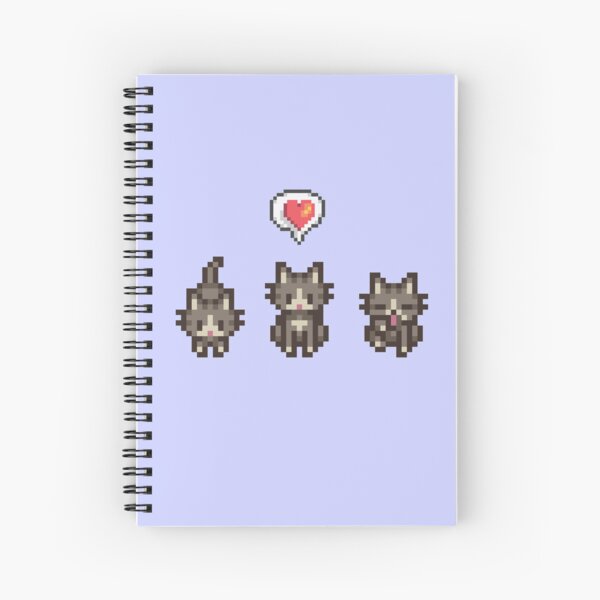 Stardew Valley Grey/Gray Cat Spiral Notebook
