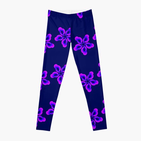 Spiral Pink Blue Abstract Flowers Leggings