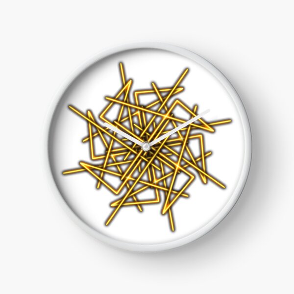 Shiny gold star, abstract art Clock