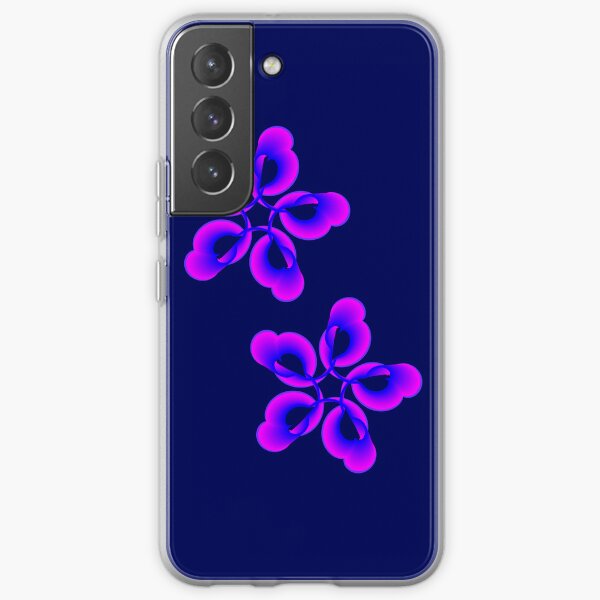 Spiral Pink Blue Abstract Flowers Samsung Galaxy Soft Case