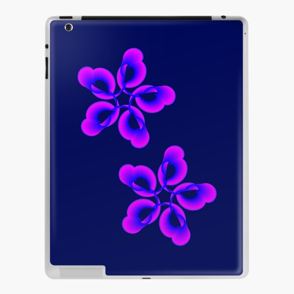 Spiral Pink Blue Abstract Flowers iPad Skin