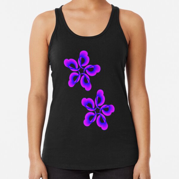 Spiral Pink Blue Abstract Flowers Racerback Tank Top