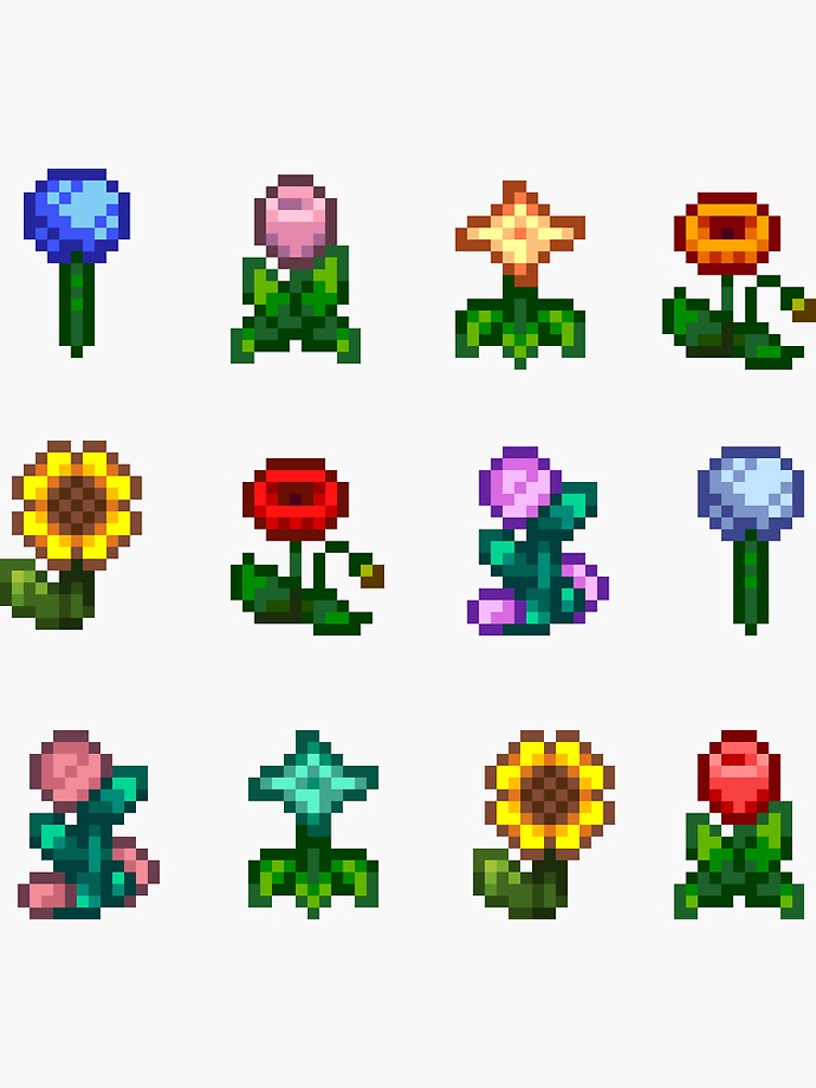 "Stardew Valley Garden Flowers Set" Sticker for Sale by shadowcass