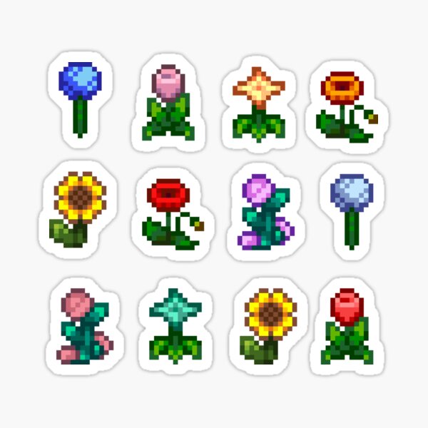 Stardew Valley Garden Flowers Set Sticker For Sale By Shadowcass   St,small,507x507 Pad,600x600,f8f8f8 