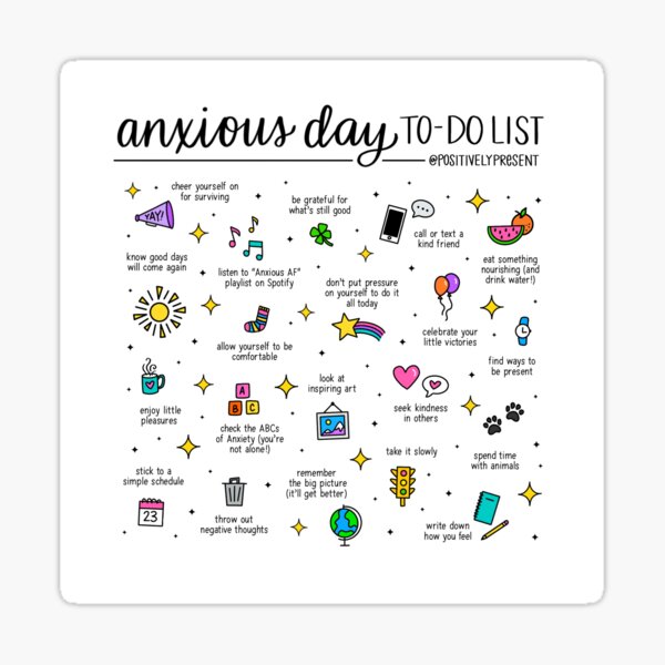 Anxious Day To Do List - Positively Present Sticker