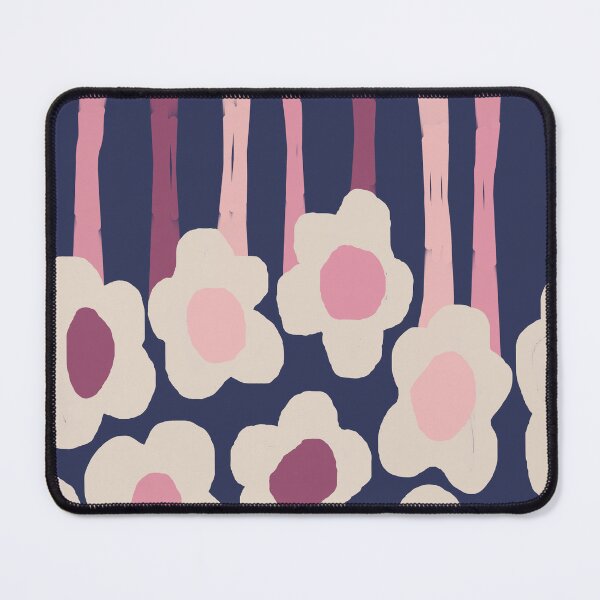 Item preview, Retro Scandinavian Stripes and Flowers in Pink, Mauve and Purple designed and sold by Deutschic.
