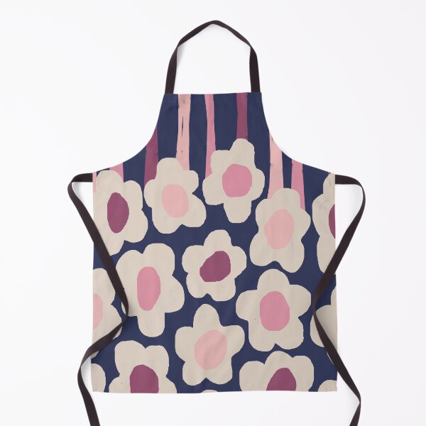 Item preview, Retro Scandinavian Stripes and Flowers in Pink, Mauve and Purple designed and sold by Deutschic.