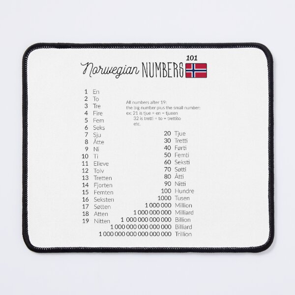 Item preview, Norwegian Numbers, learn Norwegian, cheat-sheet designed and sold by RouxHarbour.