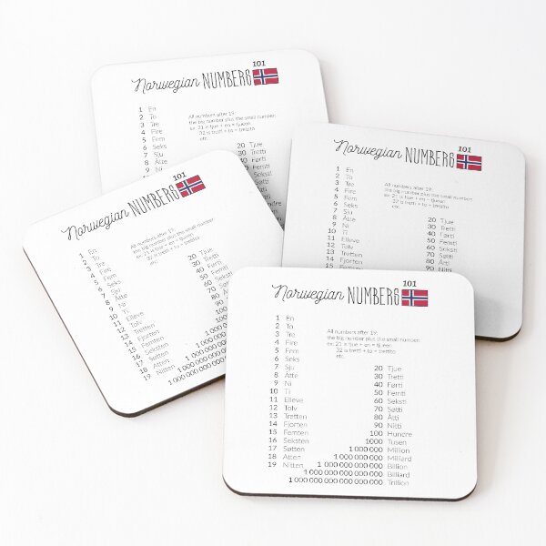 Item preview, Norwegian Numbers, learn Norwegian, cheat-sheet designed and sold by RouxHarbour.