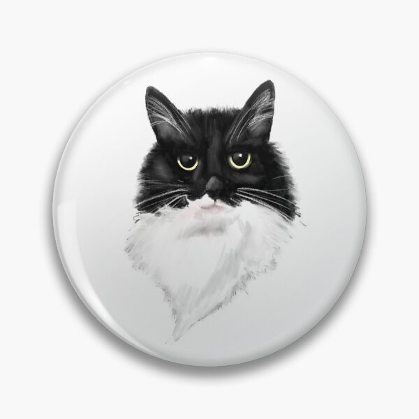 Item preview, white cat with black designed and sold by BarbaraMT.