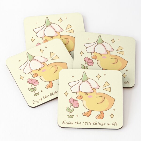 Item preview, Enjoy the Little Things in Life - Cute Duckling with Flower Hat designed and sold by LuYukari.