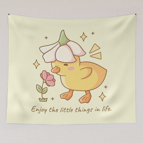 Item preview, Enjoy the Little Things in Life - Cute Duckling with Flower Hat designed and sold by LuYukari.