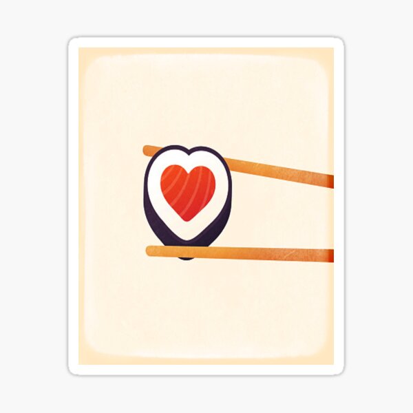“Sushi Roll Heart” Sticker by Lilytastic | Redbubble