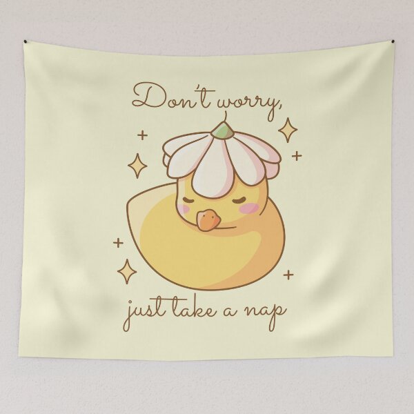 Item preview, Dont Worry, Just Take a Nap - Cute Duckling with Flower Hat designed and sold by LuYukari.