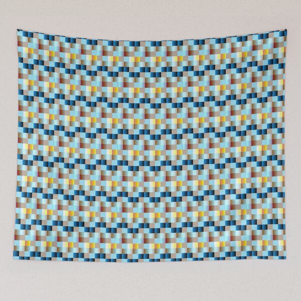 Item preview, Colorful-blue-brown-yellow gradient pattern of squares designed and sold by Acolors.