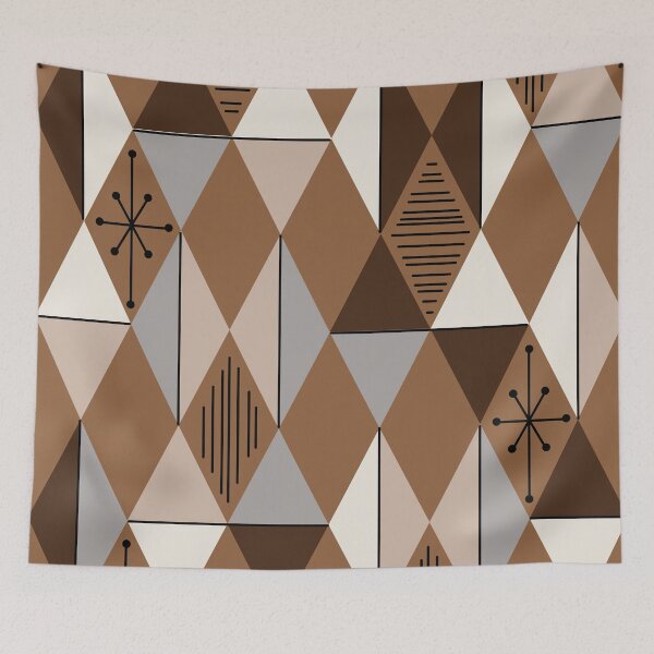 Item preview, Atomic Age Art Diamantes Café Marrón designed and sold by thepixelgarden.