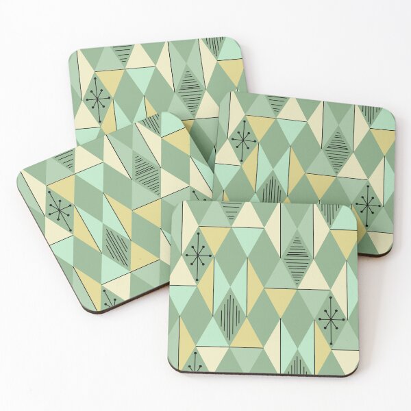 Item preview, Atomic Age Art Diamantes Verde Menta Amarillo designed and sold by thepixelgarden.