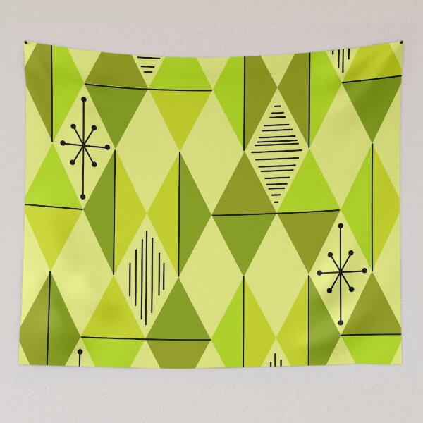 Artikelvorschau, Atomic Age Art Diamonds Chartreuse entworfen und verkauft von thepixelgarden.