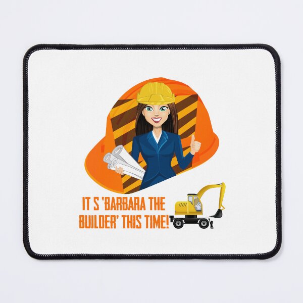 Item preview, It’s ‘Barbara the Builder’ This Time! (on Construction Blue) designed and sold by PawsitiveMum.