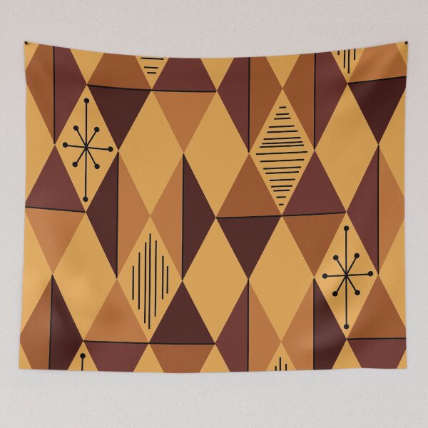 Artikelvorschau, Atomic Age Art Diamonds Ocker Kastanienbraun entworfen und verkauft von thepixelgarden.