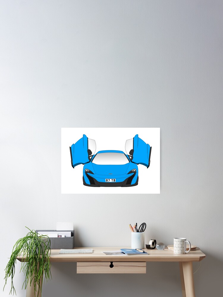 Mclaren 675lt Cerulean Blue Shmee150 Poster By Amosmenin Redbubble