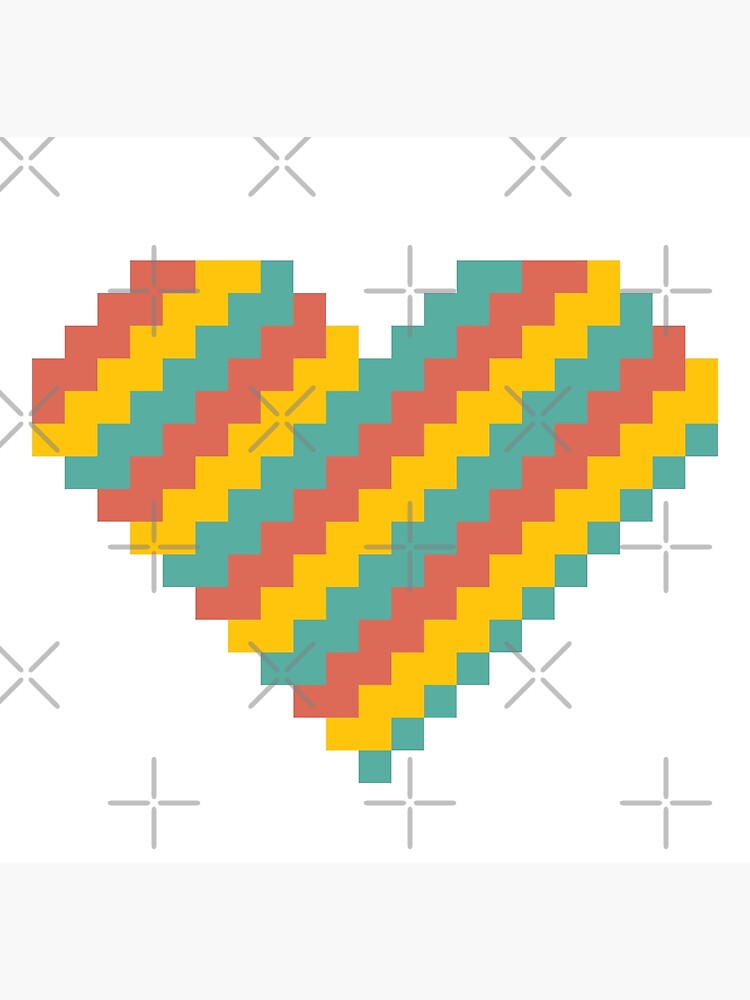 Colorful Heart Pixel Art Poster For Sale By Jebi Garden Redbubble