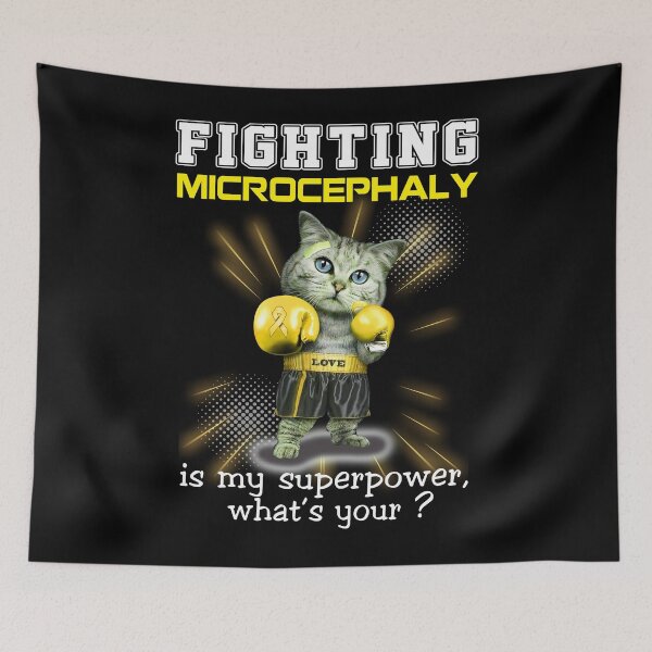 Item preview, Funny Cat Fighting Microcephaly Is My Superpower What's Your designed and sold by Kohend.