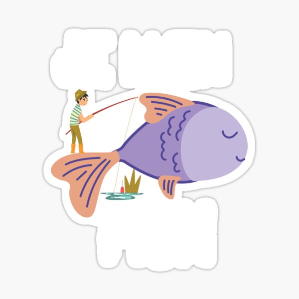 Reel men fish' Sticker