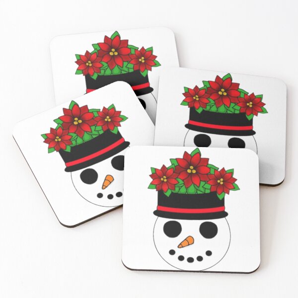 Item preview, Poinsettia snowman vase designed and sold by Artistkhg.