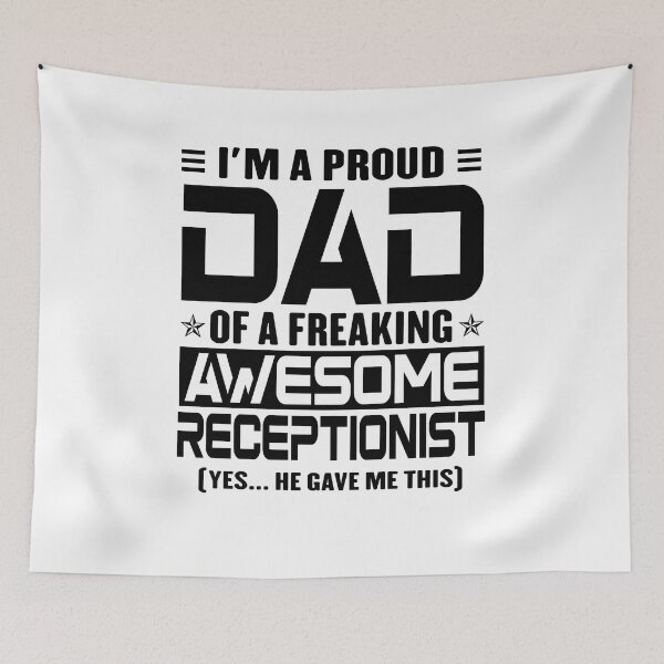 Item preview, I’m A Proud Dad Of A Freaking Awesome Receptionist, Funny Dad Shirt, Dad Of Receptionist Shirt, Dad Gifts, Christmas Gifts For Dad designed and sold by xlnv.