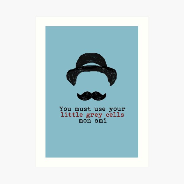 Agatha Christie: Hercule Poirot - Little Grey Cells (Light Blue) Art Print