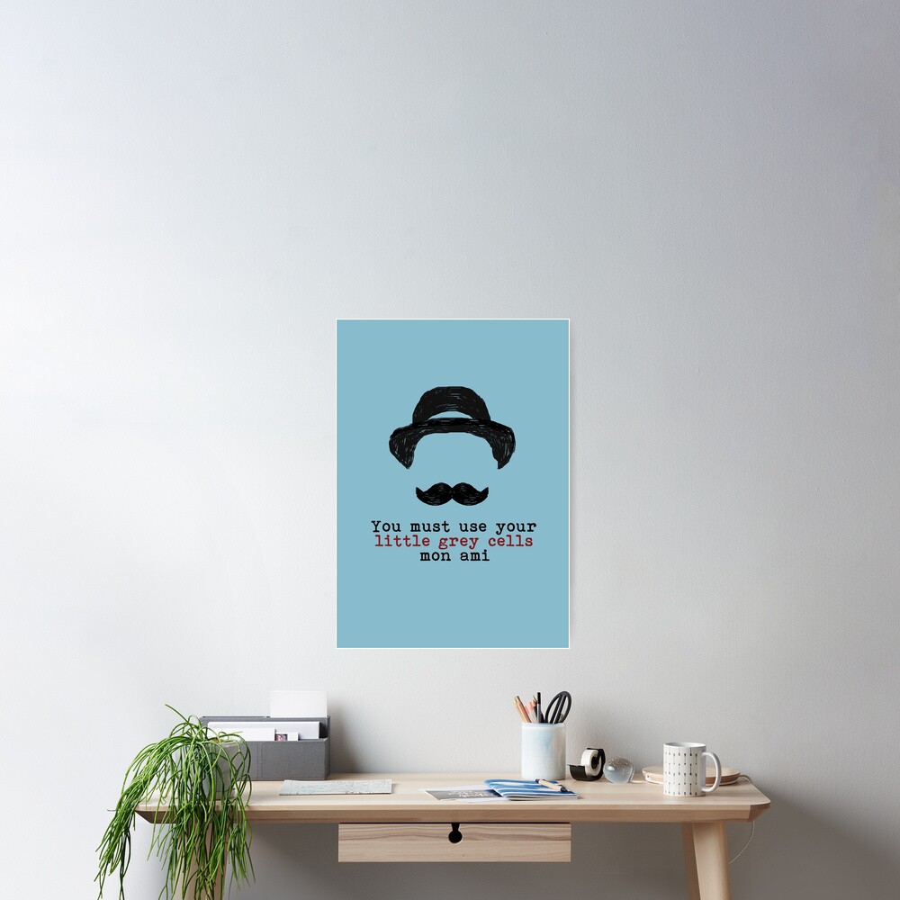Agatha Christie: Hercule Poirot - Little Grey Cells (Light Blue) Poster
