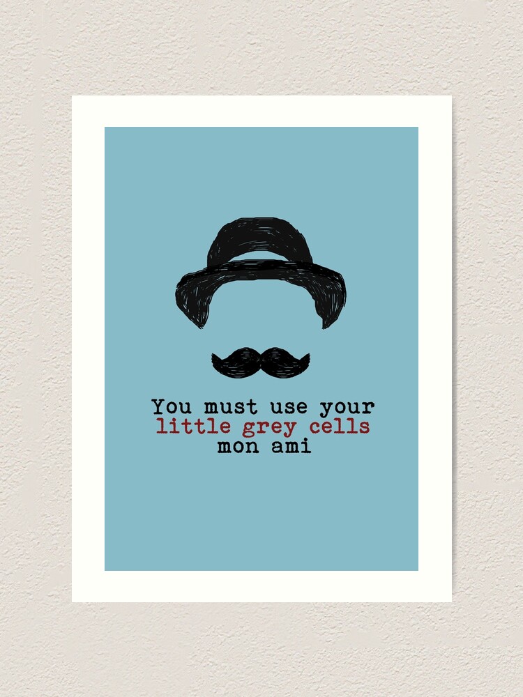 Alternate view of Agatha Christie: Hercule Poirot - Little Grey Cells (Light Blue) Art Print