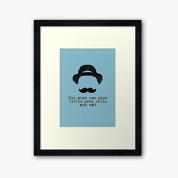 Agatha Christie: Hercule Poirot - Little Grey Cells (Light Blue) Framed Art Print