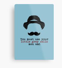 Agatha Christie: Hercule Poirot - Little Grey Cells (Light Blue) Metal Print