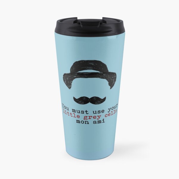 Agatha Christie: Hercule Poirot - Little Grey Cells (Light Blue) Travel Mug