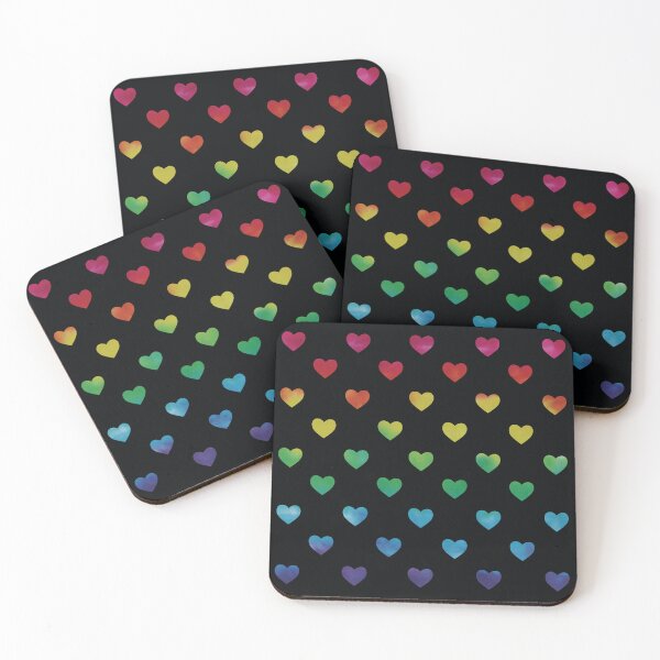 Item preview, Tie Dye Rainbow Small Heart Hearts on Black designed and sold by ThePurpleFrog.