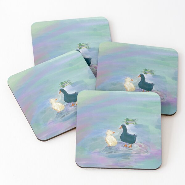 Item preview, FRIENDLY DUCKS on a green pond designed and sold by MonicaArtist.