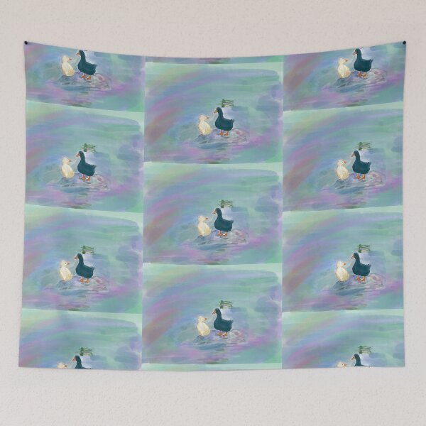 Item preview, FRIENDLY DUCKS on a green pond designed and sold by MonicaArtist.
