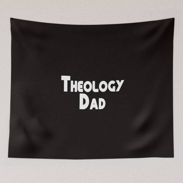 Item preview, White retro Theology Dad simple letters designed and sold by Patrick Chastain.