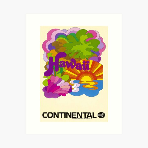 Item preview, 1960 Continental Airlines Hawaii Poster  designed and sold by SuperMerchMan.