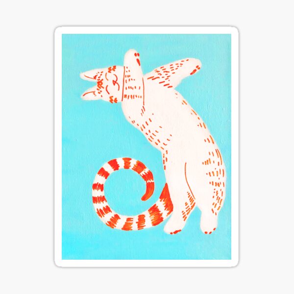 Orange spiral cat Sticker