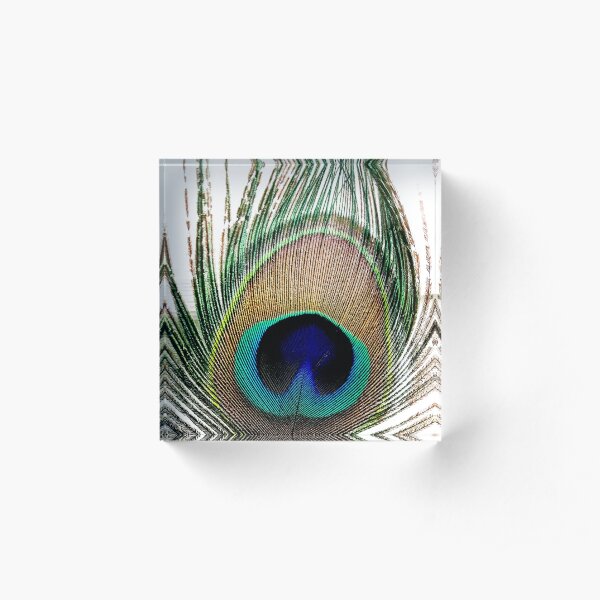 Peacock Feather Acrylic Block