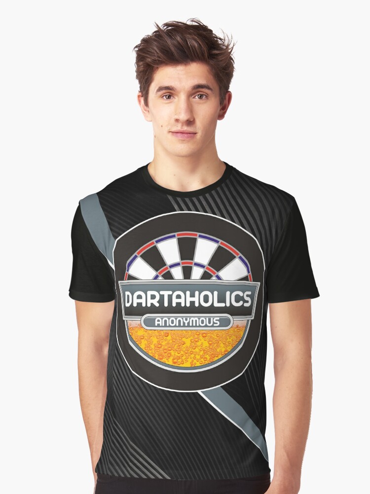 Graphic T-Shirt, Dartaholics Anonymous Darts Shirt designed and sold by mydartshirts
