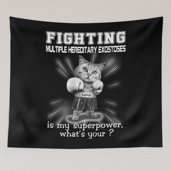 Item preview, Funny Cat Fighting Multiple Hereditary Exostoses Is My Superpower What's Your designed and sold by Kohend.