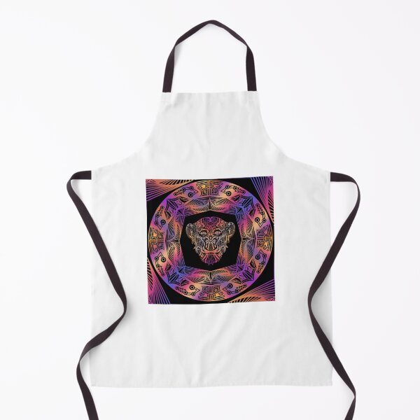 Item preview, The modern ape face in florescent mandala design designed and sold by MyMemoriesArts.
