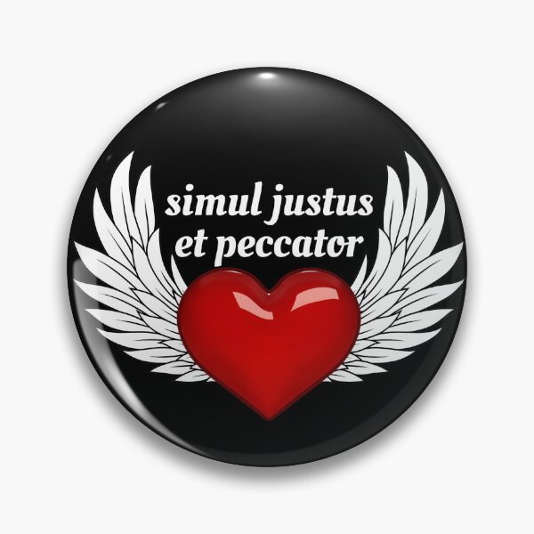 Item preview, Simul justus et peccator (simultaneously justified and sinner) with wings & heart designed and sold by CheekyGrace.