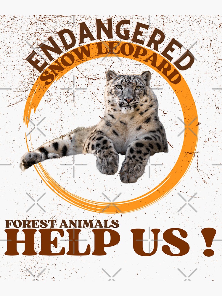 " Snow Leopard " Sticker for Sale by yassooarts | Redbubble